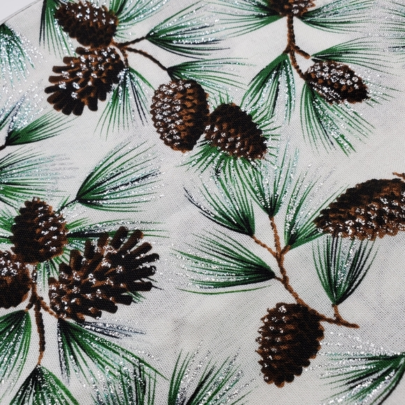 Womens Handmade Infinity Scarf Pinecone Silver Shimmer - Picture 3 of 6